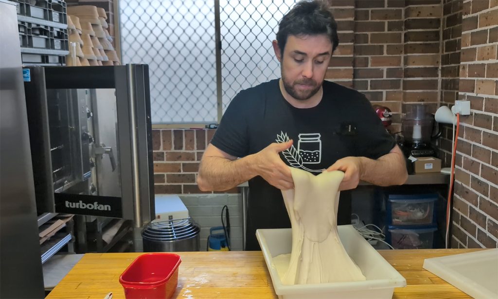 Beginner-Friendly Sourdough Baguettes (Step-by-Step Recipe) 6 Sourdough Baguettes Stretch and Folds
